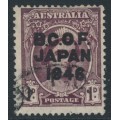 AUSTRALIA - 1946 1d purple-brown Queen Elizabeth overprinted BCOF, used – SG # J2