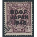 AUSTRALIA - 1946 1d purple-brown Queen, overprinted BCOF, used – SG # J2