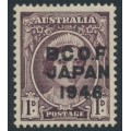 AUSTRALIA - 1946 1d purple-brown Queen, overprinted BCOF, MNH – SG # J2