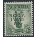 AUSTRALIA - 1946 1/- dull green Lyrebird overprinted BCOF, MNH – SG # J5