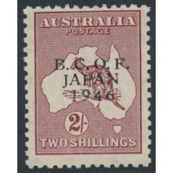 AUSTRALIA - 1947 2/- maroon Kangaroo, overprinted BCOF, MNH – SG # J6