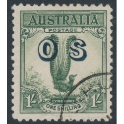 AUSTRALIA - 1932 1/- green Lyrebird overprinted OS, CTO – SG # O136