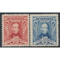 AUSTRALIA - 1930 1½d red & 3d blue Sturt set of 2, MNH – SG # 117-118