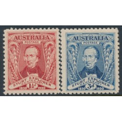 AUSTRALIA - 1930 1½d red & 3d blue Sturt set of 2, MNH – SG # 117-118