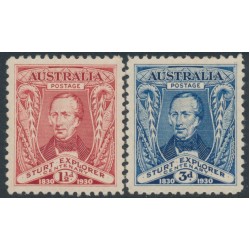 AUSTRALIA - 1930 1½d red & 3d blue Sturt set of 2, MH – SG # 117-118