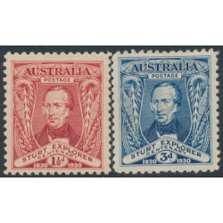 AUSTRALIA - 1930 1½d red & 3d blue Sturt set of 2, MH – SG # 117-118