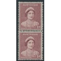 AUSTRALIA - 1942 1d maroon Queen Elizabeth, coil pair, MH – SG # 181a