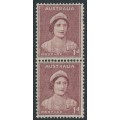 AUSTRALIA - 1942 1d maroon Queen Elizabeth, coil pair, MH – SG # 181a