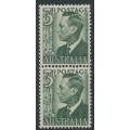 AUSTRALIA - 1951 3d green King George VI, coil pair, MH – SG # 237da