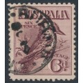 AUSTRALIA - 1914 6d reddish maroon engraved Kookaburra, used – ACSC # 60B