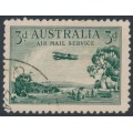 AUSTRALIA - 1929 3d green Airmail (vertical mesh paper), CTO – ACSC # 134w
