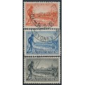 AUSTRALIA - 1934 2d to 1/- Centenary of Victoria set of 3 perf. 10½, used – SG # 147-149