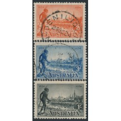 AUSTRALIA - 1934 2d to 1/- Centenary of Victoria set of 3 perf. 11½, used – SG # 147a-149a