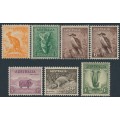 AUSTRALIA - 1941 ½d to 1/- Animals set of 7, perf. 15:14, MNH – SG # 179 + 188-192 + 190a