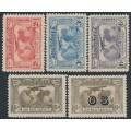 AUSTRALIA - 1931 2d to 6d Kingsford Smith Airmail set of 5, MH – SG # 121-123 + 139 + 139a 