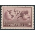 AUSTRALIA - 1934 1/6 dull purple Hermes airmail, no watermark, perf. 11, MNH – SG # 153