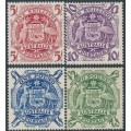 AUSTRALIA - 1949-1950 5/- to £2 Coat of Arms set of 4, MNH – SG # 224a-224d