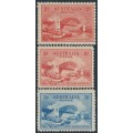 AUSTRALIA - 1932 2d red & 3d blue Sydney Harbour Bridge set of 3, MNH – SG # 141+142+144 