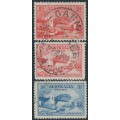 AUSTRALIA - 1932 2d red & 3d blue Sydney Harbour Bridge set of 3, used – SG # 141+142+144 