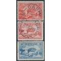 AUSTRALIA - 1932 2d red & 3d blue Sydney Harbour Bridge set of 3, used – SG # 141+142+144 