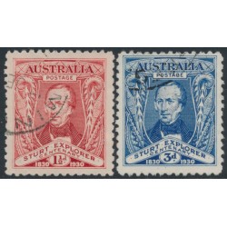 AUSTRALIA - 1930 1½d red & 3d blue Sturt set of 2, used – SG # 117-118