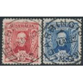 AUSTRALIA - 1930 1½d red & 3d blue Sturt set of 2, used – SG # 117-118