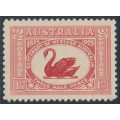 AUSTRALIA - 1929 1½d carmine-red Swan, MNH – SG # 116