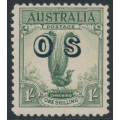 AUSTRALIA - 1932 1/- green Lyrebird overprinted OS, MH – SG # O136