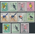 AUSTRALIA - 1964-1965 6d to 3/- Native Birds set + Helecon papers, MNH – SG # 363-369 + 367a