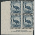 AUSTRALIA - 1942 5½ deep blue Emu, 'By Authority' imprint block of 4, MNH – ACSC # 232za
