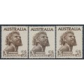 AUSTRALIA - 1957 2/6 Aboriginal definitive, cream & white papers, MNH – ACSC # 266A+266B+267