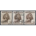 AUSTRALIA - 1957 2/6 Aboriginal definitive, cream & white papers, used – ACSC # 266A+266B+267