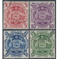 AUSTRALIA - 1949-1950 5/- to £2 Coat of Arms set of 4, used – SG # 224a-224d