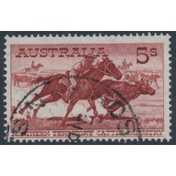 AUSTRALIA - 1964 5/- brown-red Cattle on white paper, used – SG # 327a