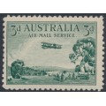 AUSTRALIA - 1929 3d green Airmail (vertical mesh paper), MNH – ACSC # 134