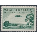 AUSTRALIA - 1929 3d green Airmail (horizontal mesh paper), MNH – ACSC # 135