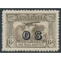 AUSTRALIA - 1931 6d dull brown Kingsford Smith, o/p OS, MH – SG # 139a