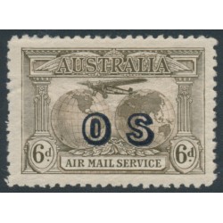 AUSTRALIA - 1931 6d dull brown Kingsford Smith, o/p OS, MH – SG # 139a