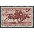 AUSTRALIA - 1961 5/- red-brown Cattle on cream paper, MNH – SG # 327