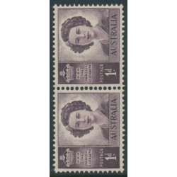 AUSTRALIA - 1950 1d purple Princess Elizabeth, coil pair, MNH – SG # 222b