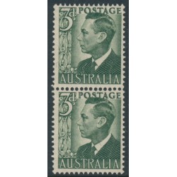 AUSTRALIA - 1951 3d green King George VI, coil pair, MNH – SG # 237da