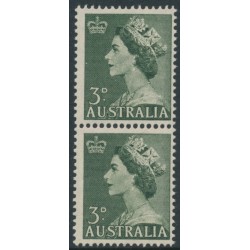 AUSTRALIA - 1953 3d deep green QEII, coil pair, MNH – SG # 262aa