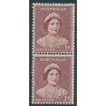 AUSTRALIA - 1942 1d maroon Queen Elizabeth, coil pair, MNH – SG # 181a