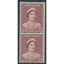 AUSTRALIA - 1942 1d maroon Queen Elizabeth, coil pair, MNH – SG # 181a