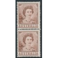 AUSTRALIA - 1962 2d brown QEII, coil pair, MNH – SG # 309a