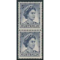 AUSTRALIA - 1960 5d blue Queen Elizabeth II, coil pair, MNH – SG # 314b