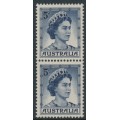 AUSTRALIA - 1959 5d blue QEII, type A+B pair, MNH – SG # 314a