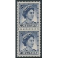 AUSTRALIA - 1959 5d blue QEII, type A+B pair, MNH – SG # 314a
