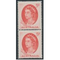 AUSTRALIA - 1965 5d red Queen Elizabeth II, coil pair, MNH – SG # 354ca