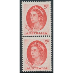 AUSTRALIA - 1965 5d red Queen Elizabeth II, coil pair, MNH – SG # 354ca